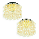 Pair of Bubble Glass Ceiling Lights by Helena Tynell for Limburg, 1960s/70s
