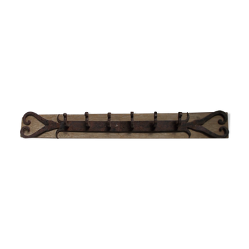 Wood and wrought iron coat rack
