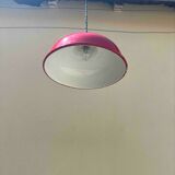 Industrial suspension in enamelled sheet metal, red and white bowl