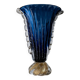 Vintage Murano glass vase by Barovier, royal blue with gold, 1960s.