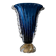 Vintage Murano glass vase by Barovier, royal blue with gold, 1960s.