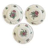 Semi-plate plates Luneville floral pattern