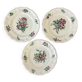 Assiettes semi-plates Luneville motif floral