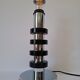 Chrome metal and wood lamp base from the 70s.