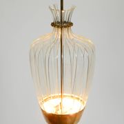 Mid-Century Pendant Lamp by Vereinigte Werkstätten, in Brass and Plexiglass