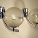 Paire d'appliques verre et chrome 1970