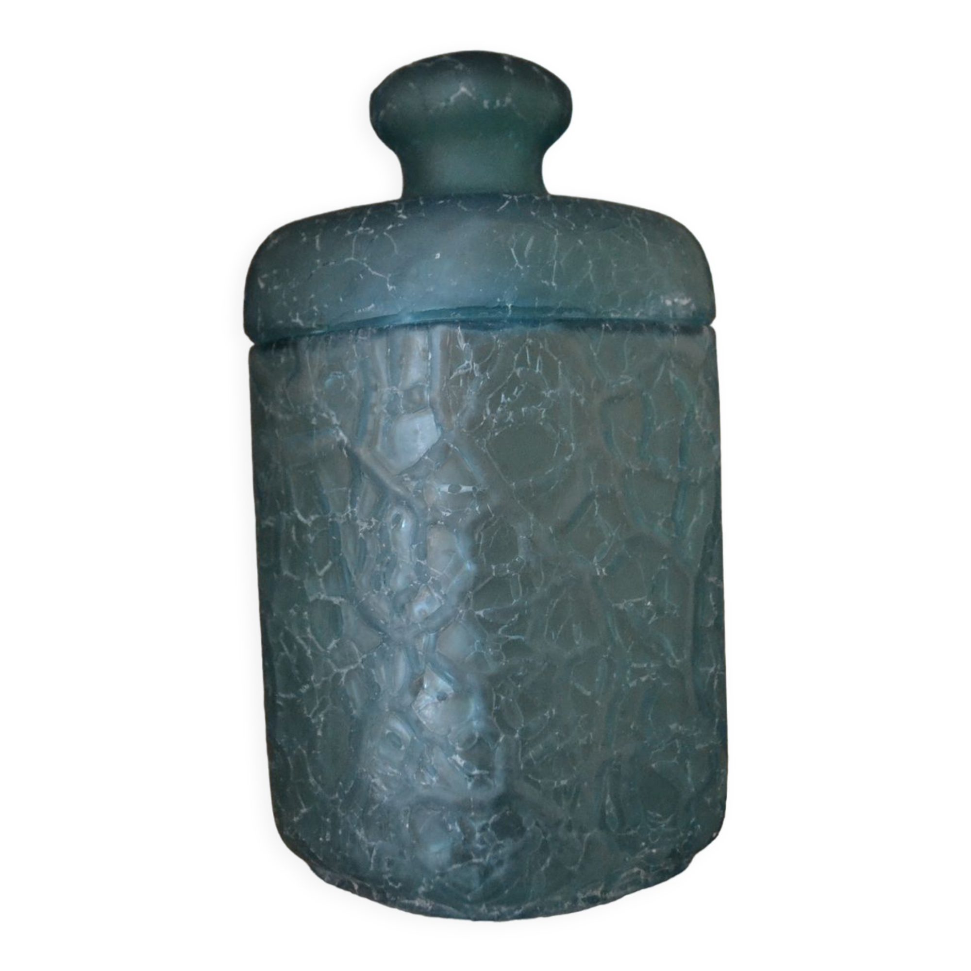 Bocal  à couvercle bleu turquoise