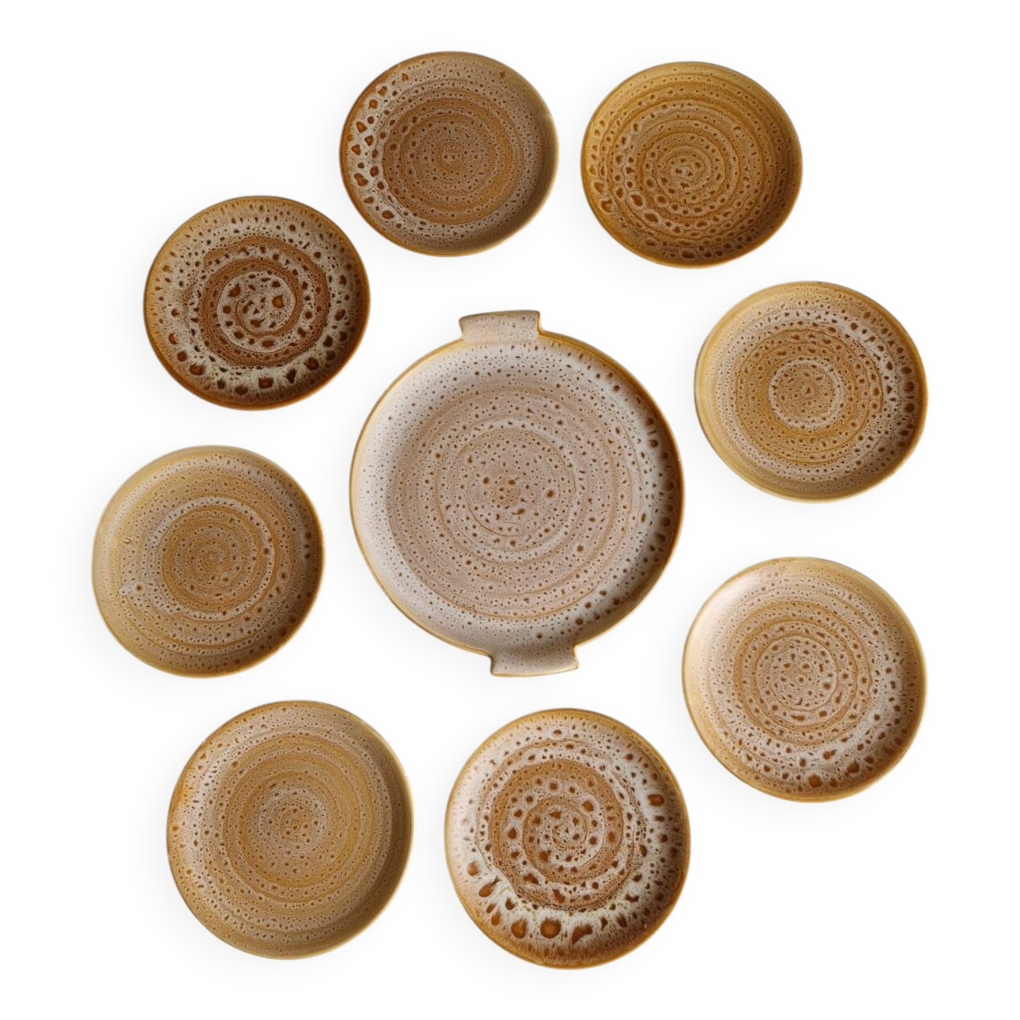 Set of 8 dessert plates plus a Niderviller Fauve model dish