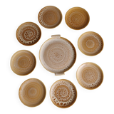 Set of 8 dessert plates plus a Niderviller Fauve model dish
