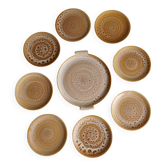 Lot de 8 assiettes à dessert plus un plat modèle fauve Niderviller