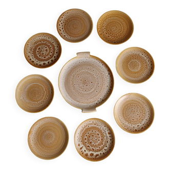 Set of 8 dessert plates plus a Niderviller Fauve model dish