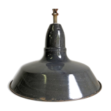 Industrial hanging lamp in grey enamelled sheet metal