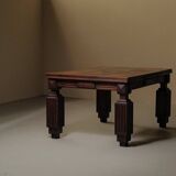 Art Deco table or desk, solid oak and marquetry, France 1930