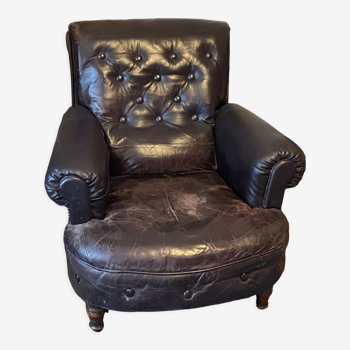 Fauteuil cuir chesterfield