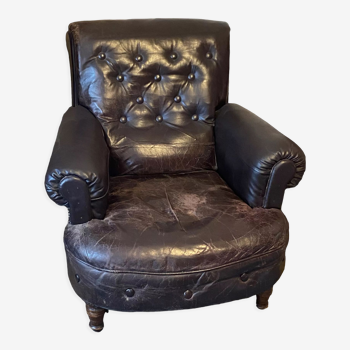 Chesterfield leather armchair