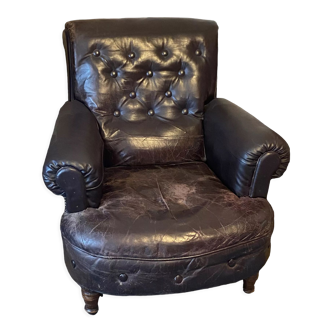 Chesterfield leather armchair
