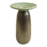 Vintage architectural vase in two-tone ceramic