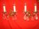 pair of bronze and crystal wall lights with 2 arms
