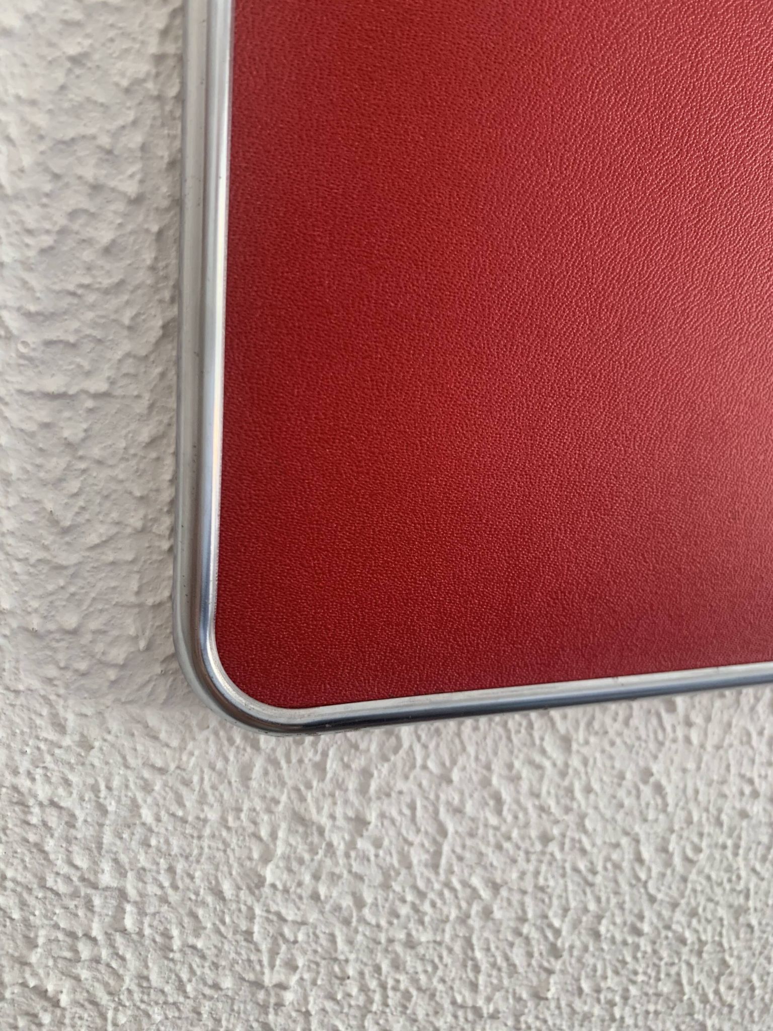 Vintage 1960s barber hairdresser red mirror - 38 x 28 cm