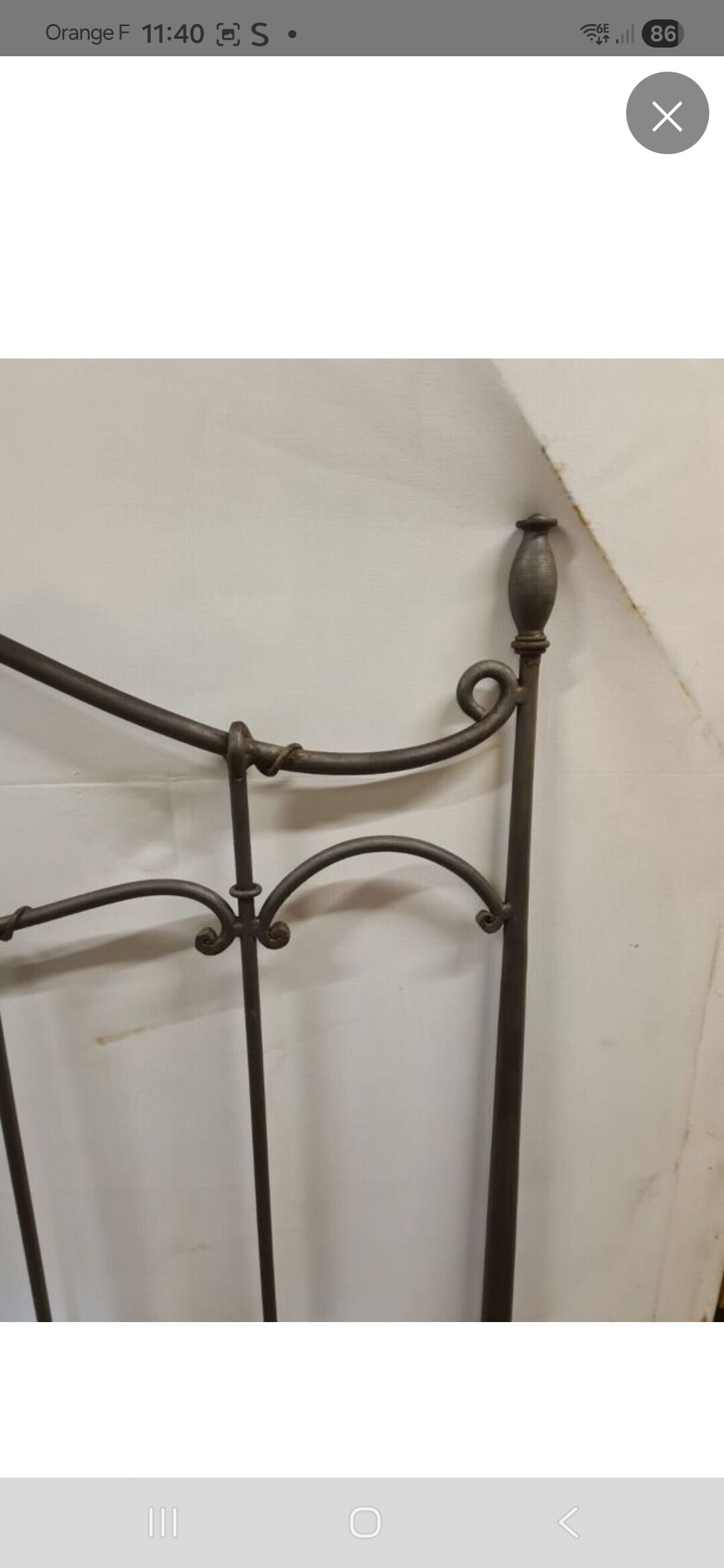 Wrought iron headboard