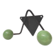 Porte-manteaux V patères boules bois vert