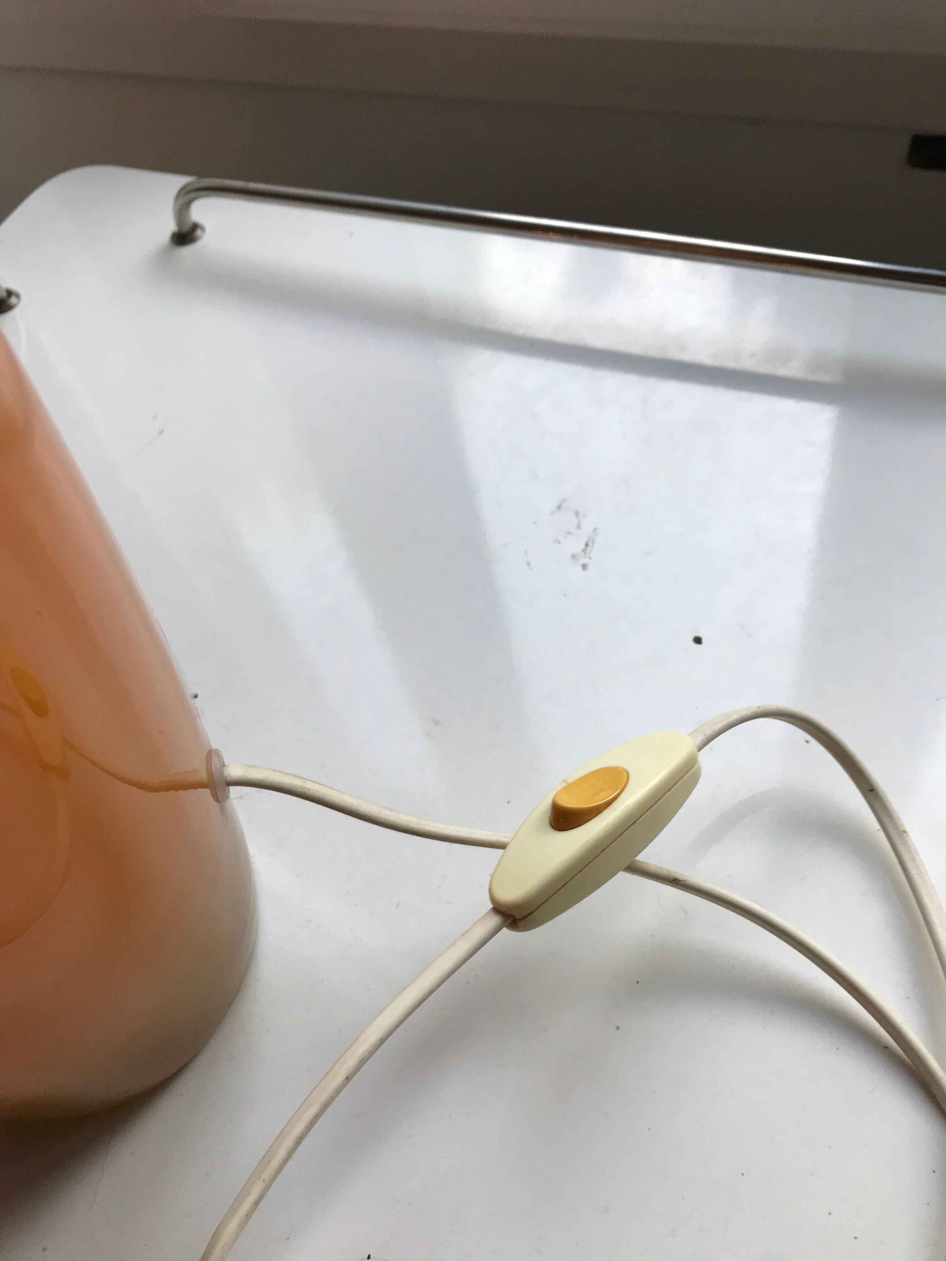 Vintage opaline orange table lamp