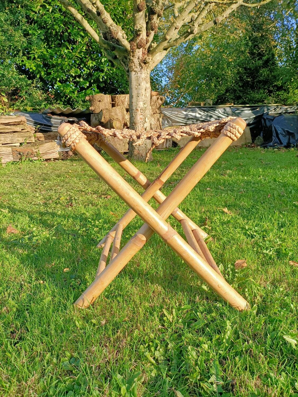 Retro bamboo stool