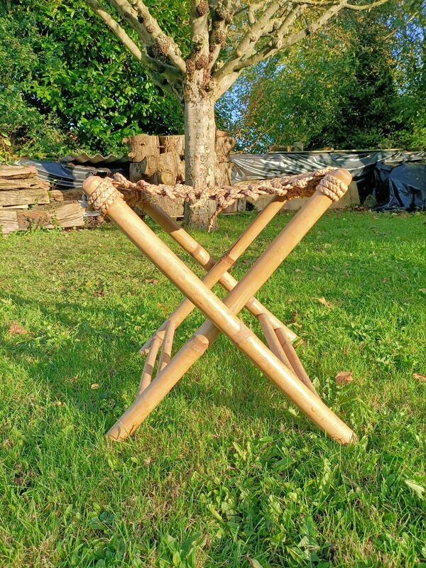 Tabouret rétro bambou