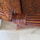Two-seater banquette in woven rattan, wood and bamboo, 1980s.
