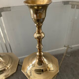 Paire de bougeoirs vintage en laiton