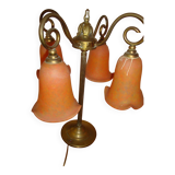4 tulip lamp in orange glass leg