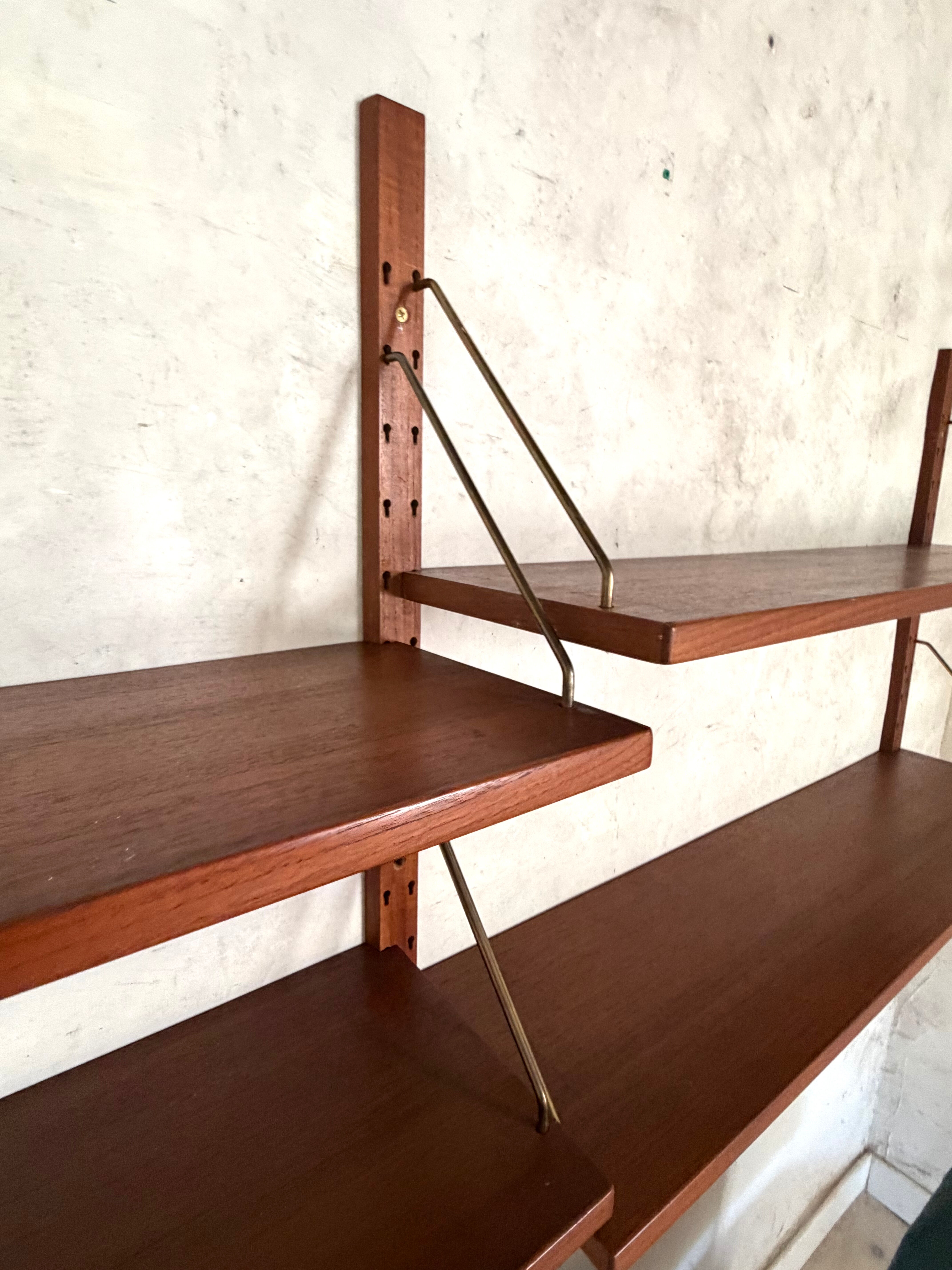 Vintage Scandinavian wall library in teak by Sven Ellekaer