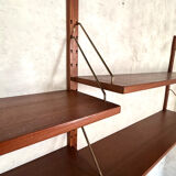 Vintage Scandinavian wall library in teak by Sven Ellekaer