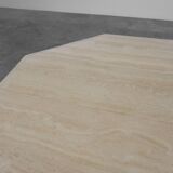 Mid-Century Italian octagonal Travertine Dining Table, 1980s