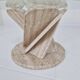 Italian "Flower" Coffee Table in Travertine With Facet-cut Round Plate, 1980s