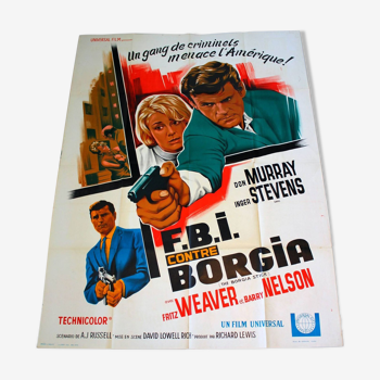 Original cinema poster "FBI against Borgia" 1967 Fritz Weaver 120x160 cm