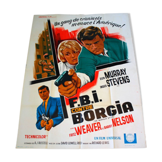 Affiche cinéma originale "FBI contre Borgia" 1967 Fritz Weaver 120x160 cm