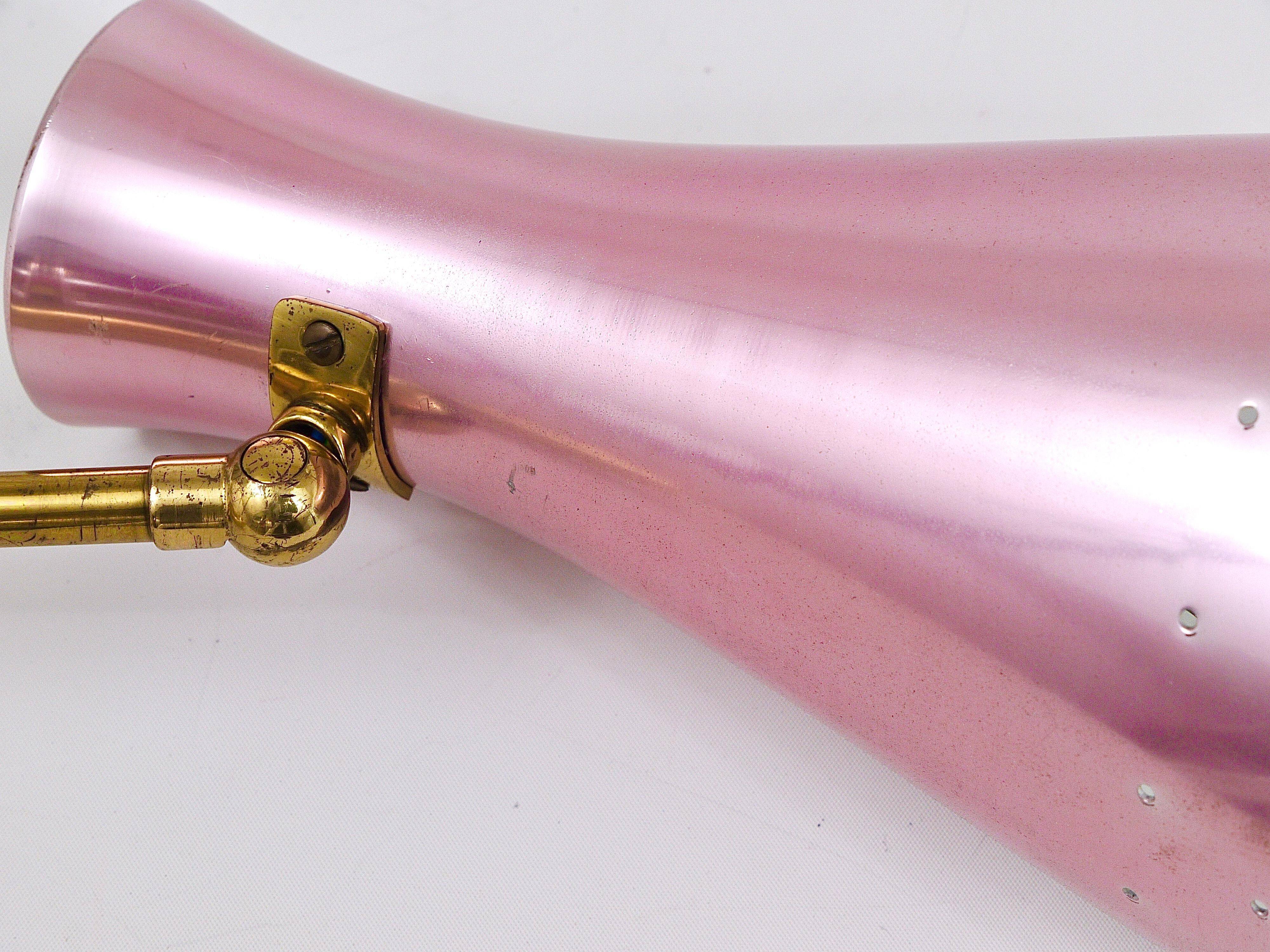 Pair of Articulated Conical Wall Lights in Stilnovo Style, Wall Lamps Italy, 1950s