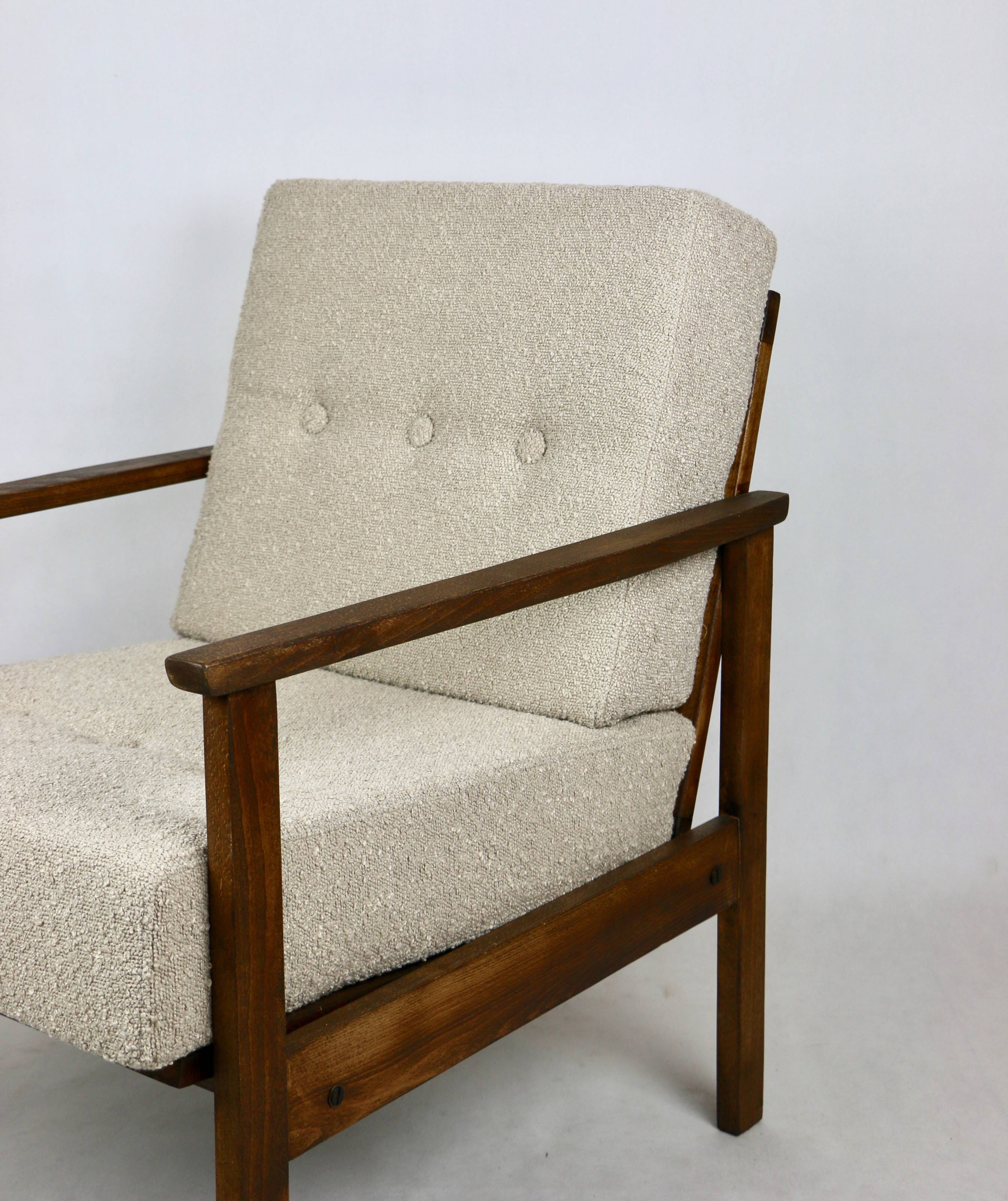 Vintage Beige Boucle Loop Armchair, 1970s
