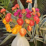 Murano vase in vintage cream glass 30 cm