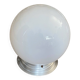 Ceiling light or wall light with white opal glass globe, 20 cm, aluminium rose.