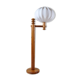 Modern sculptural Scandinavian floor lamp in pine by Uno Kristiansson, Sweden 1970s