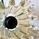 Turquoise glass and metal chandelier with 9 lights, Leclaire & Schäfer, 1960