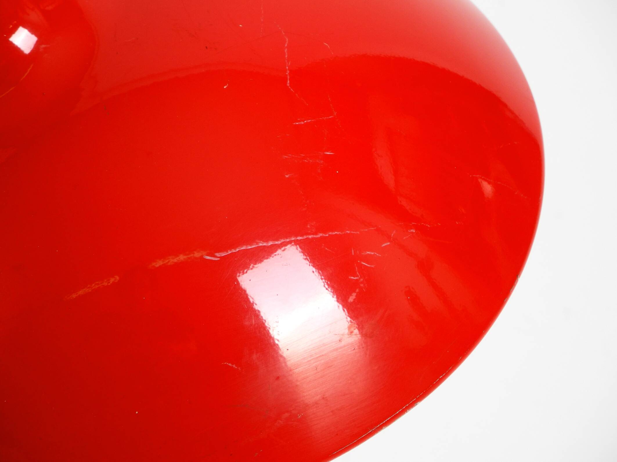 Original red Kaiser Idell metal table lamp model 6786 from the 1960s