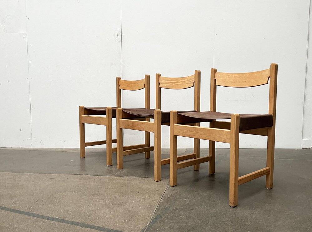 Swedish Mid-Century Safari Chair, 1960s, set of 3