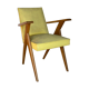 Armchair 1960 french work seat yellow compass feet