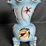 Vase tripode en barbotine émaillée Cerdazur XXème