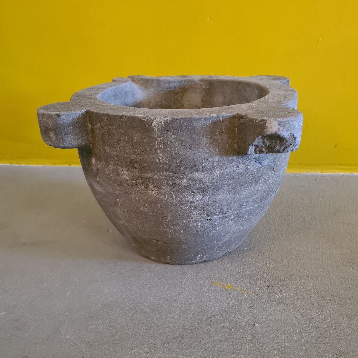 Antique Blue Stone Mortar, from the 19th century.