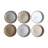 Six stoneware dessert plates, 70s