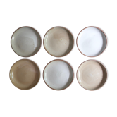 Six stoneware dessert plates, 70s